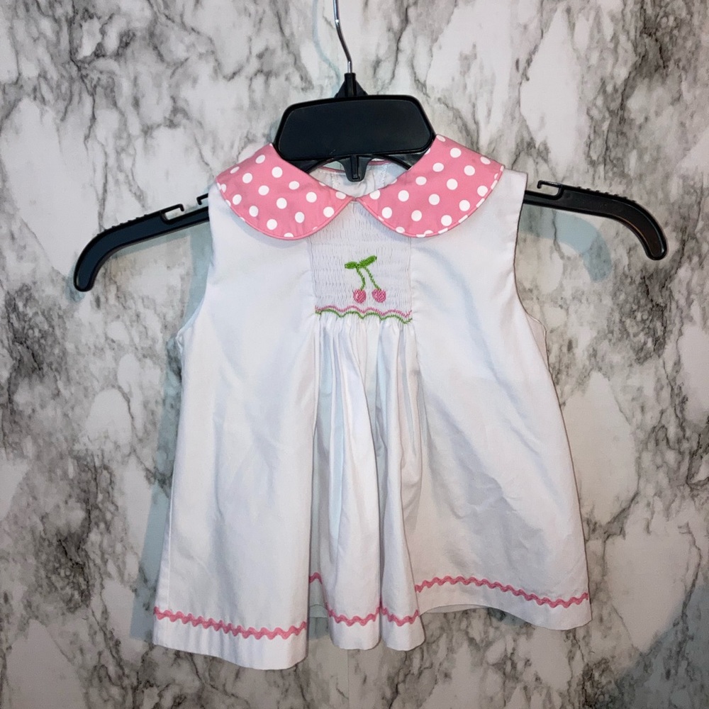 Toddler cherry appliqué boutique top